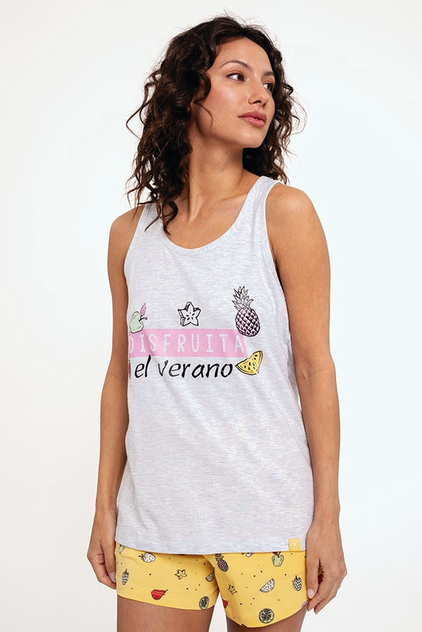 Women's pajamas with Fruits print cotton straps | MUYDEMI