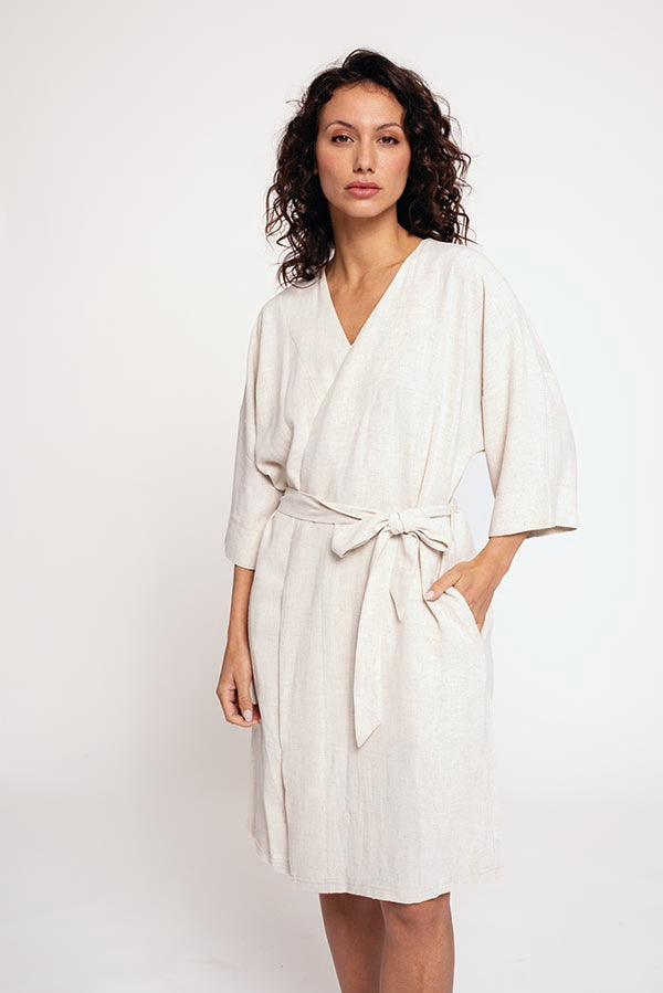 Women's linen robe | MUYDEMI