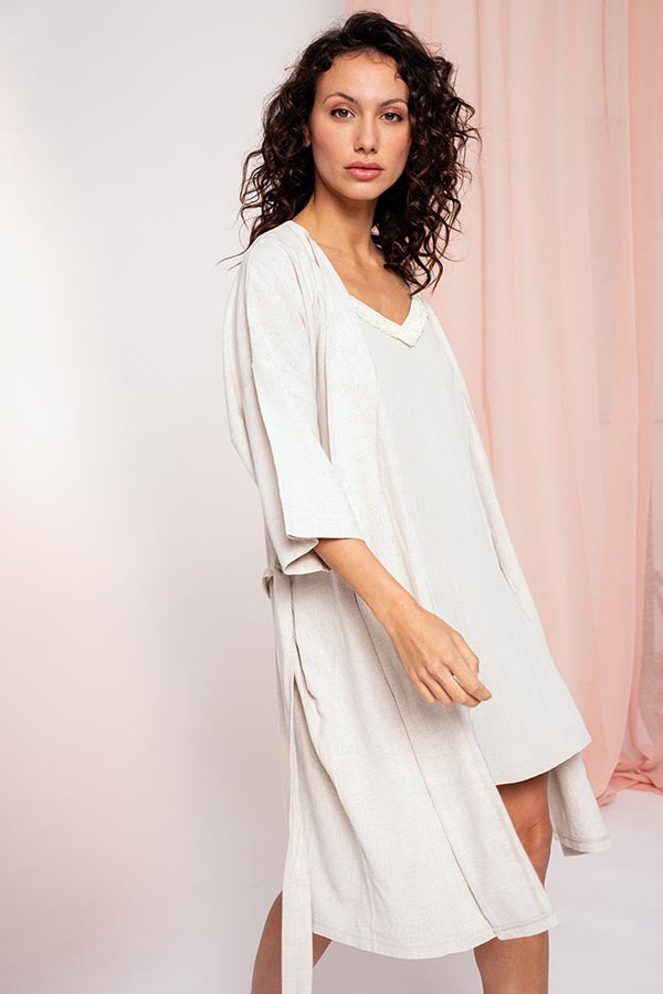 Women's linen robe | MUYDEMI