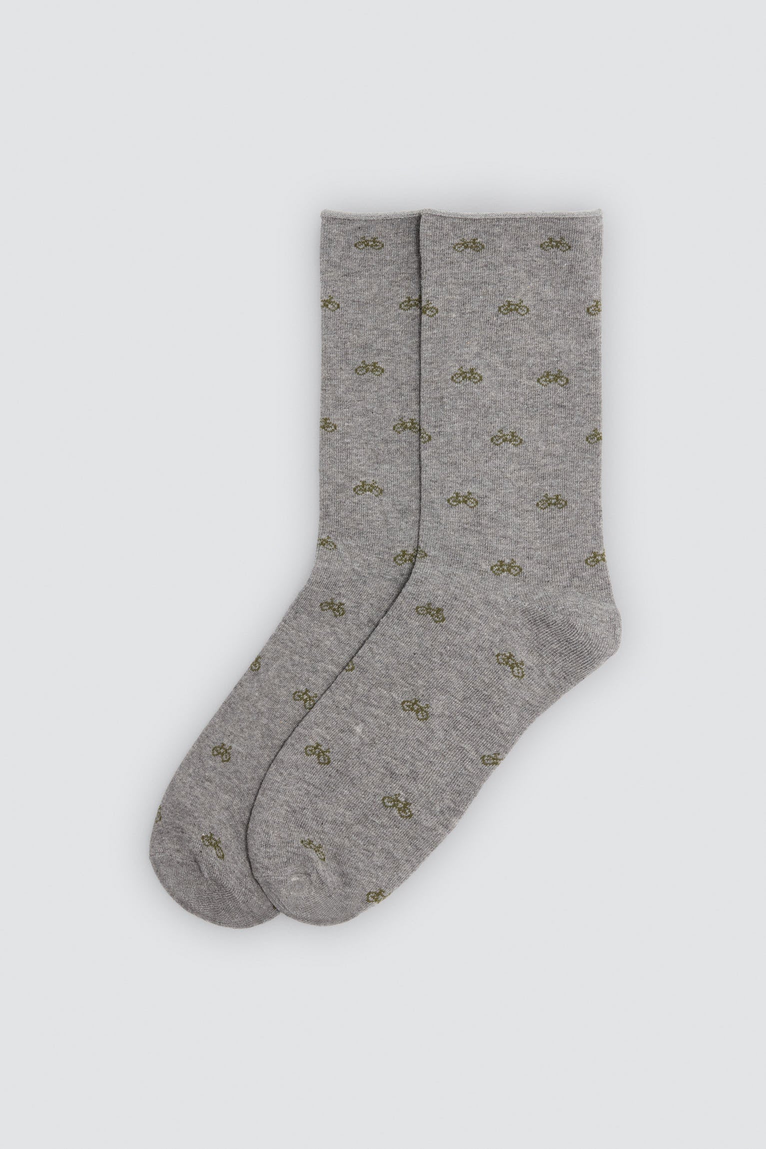 Pack of 3 cuffless socks with minimalist motifs and bicycles