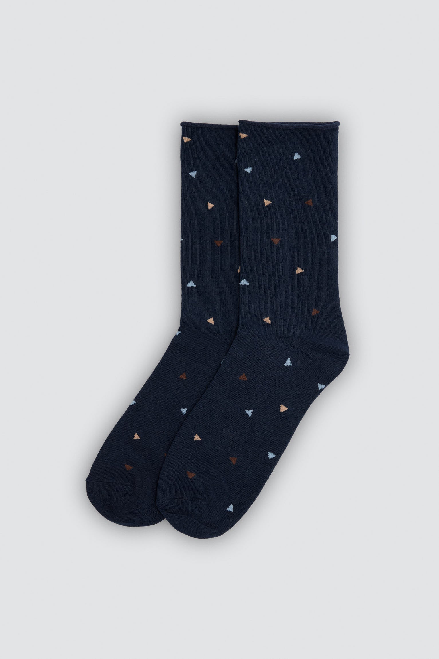 Pack of 3 cuffless socks with geometric prints