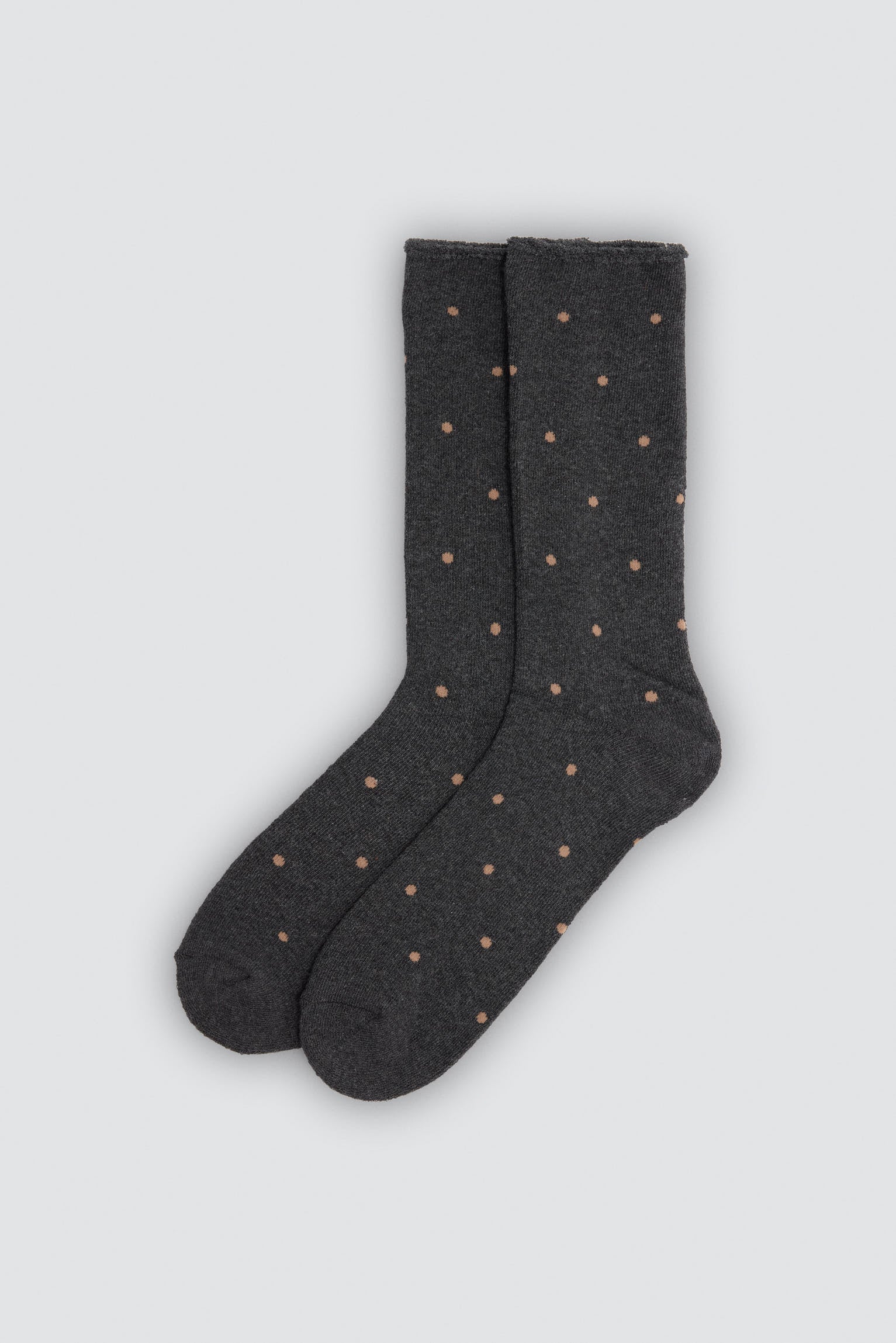 Pack of 3 cuffless thermal socks with stripe and polka-dot prints