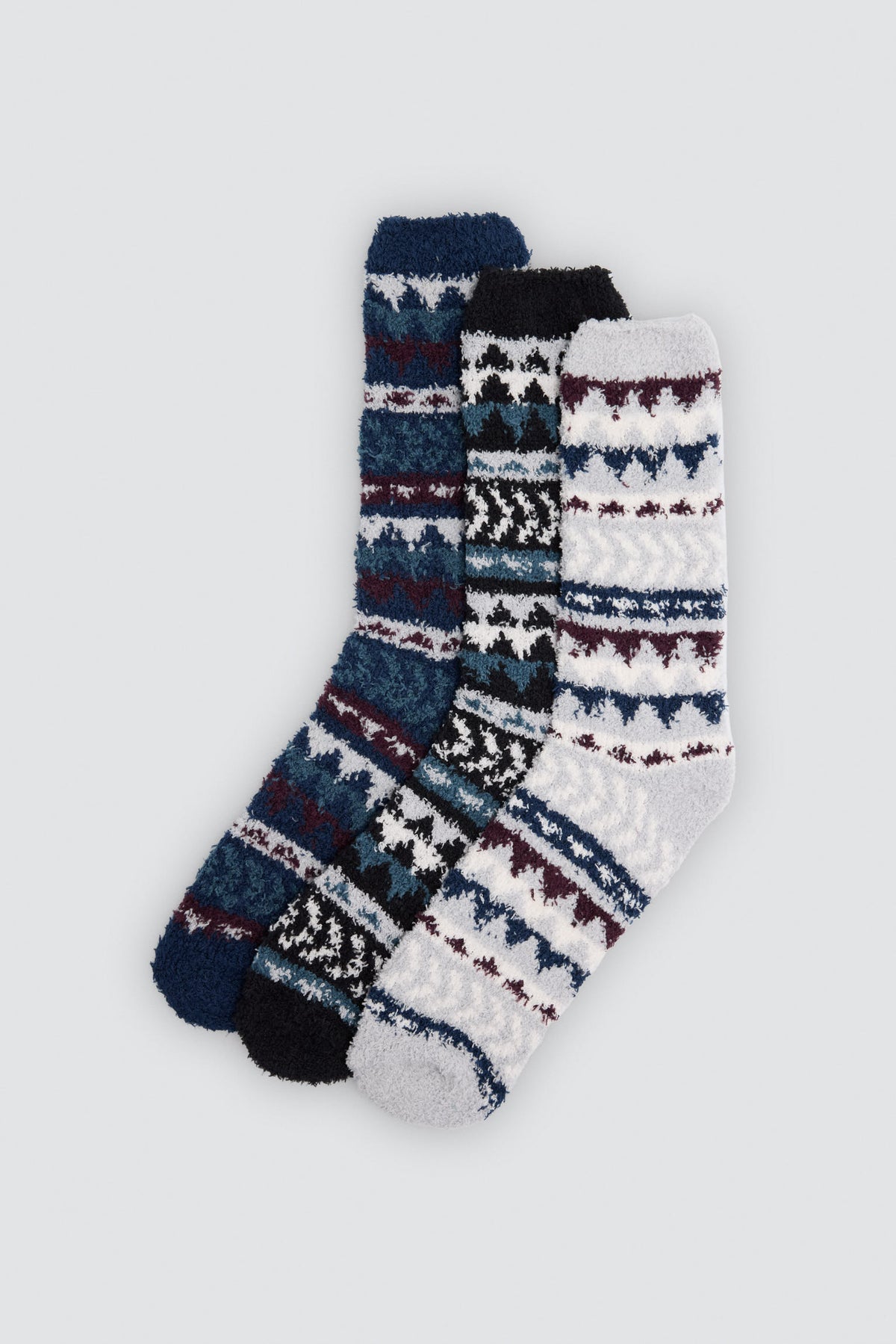 Pack of 3 flannel socks with ethnic print