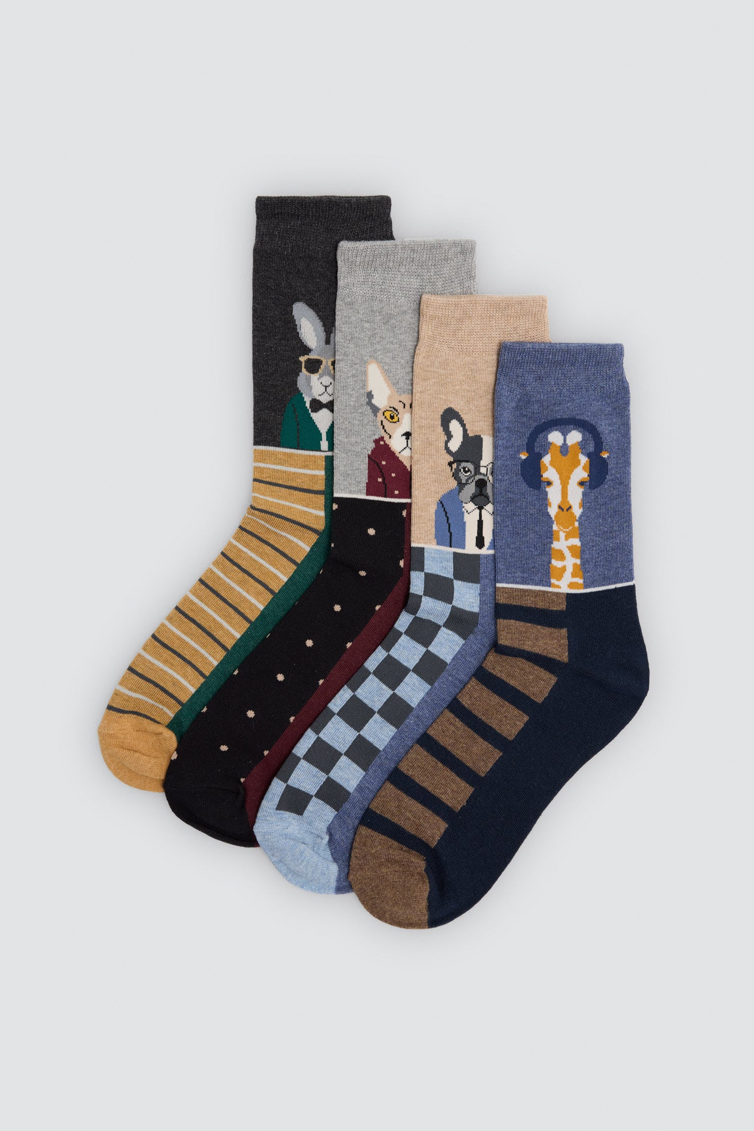 Pack of 4 fun animal-print Sockarrats socks