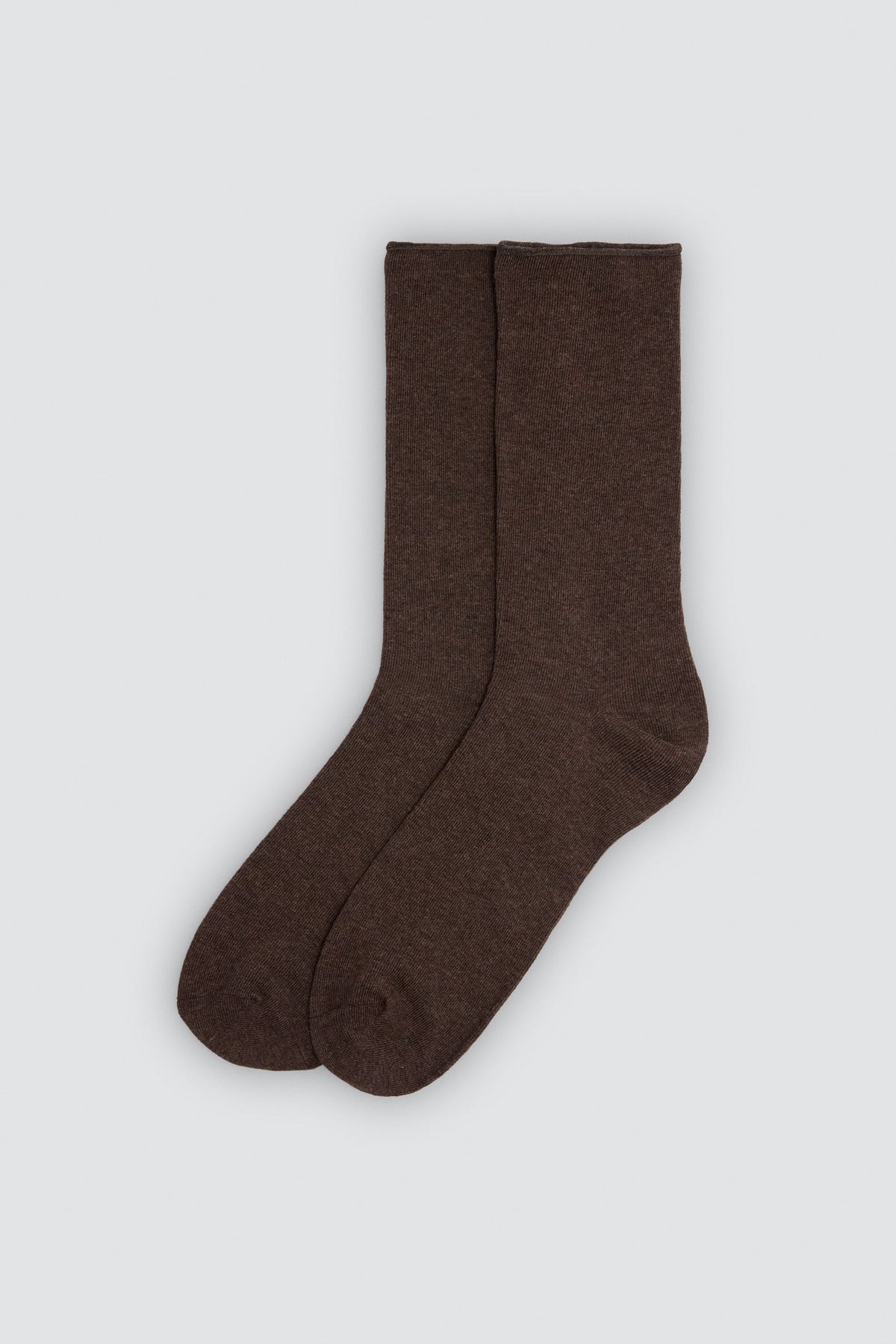Men's non-binding cuffless cotton socks in neutral colours, 3-pack