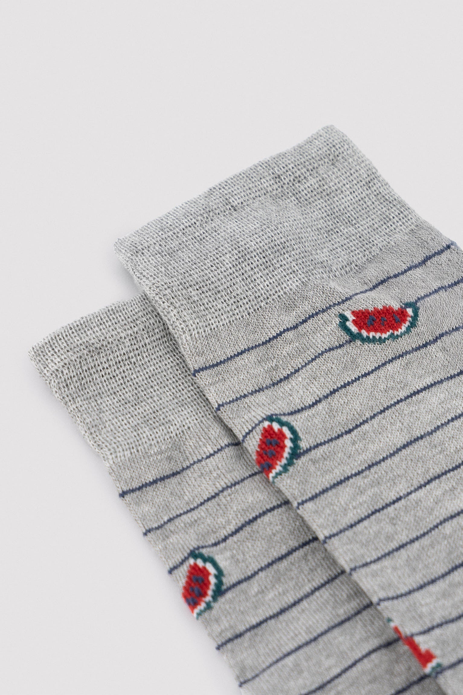 Pack of 3 fruit print knee-high socks