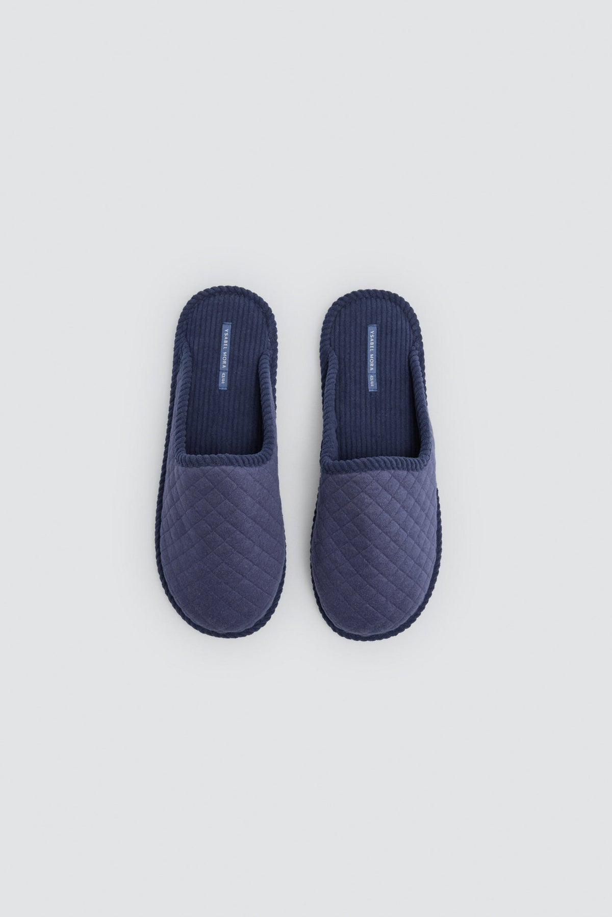 Zapatillas de casa acolchadas interior efecto pana marino