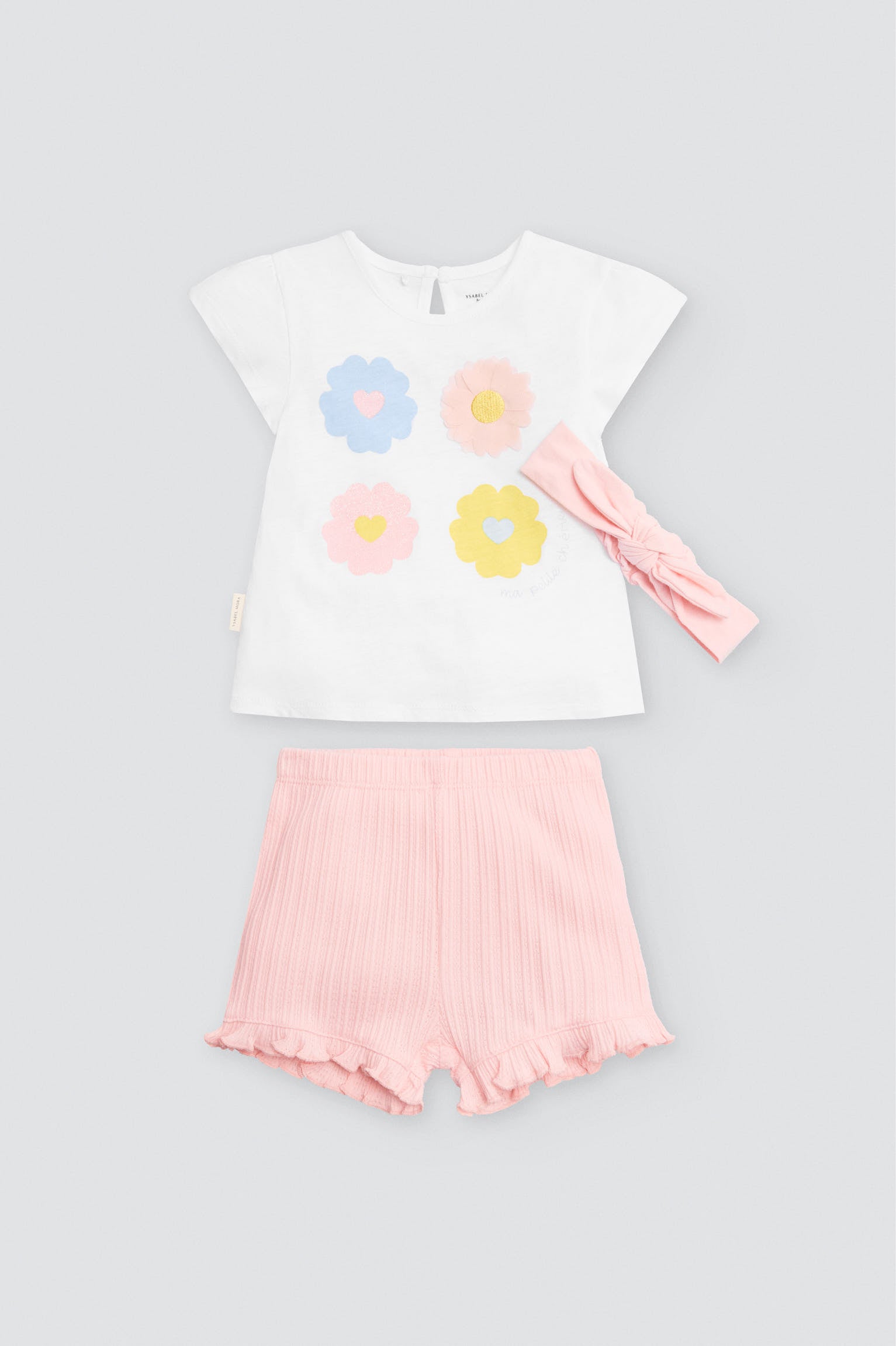 Conjunto bebé 3 piezas estampado floral - Ysabel Mora