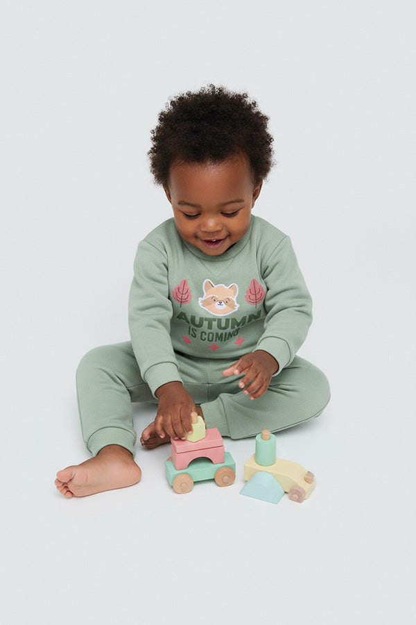 Autumn Buddy baby sweatshirt and jogger set