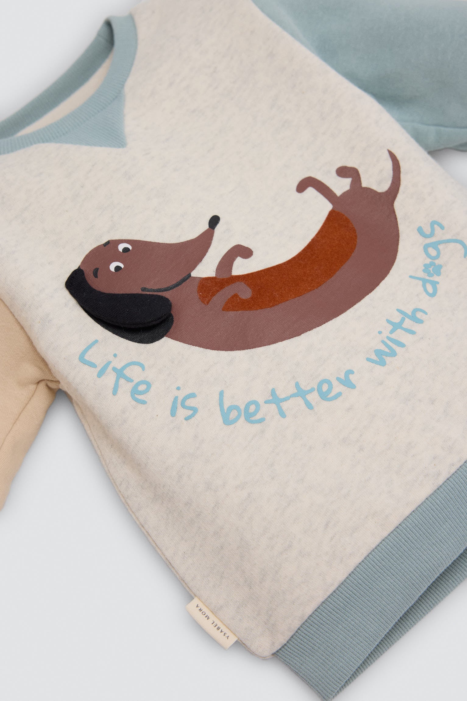 Conjunto chándal bebé estampado Life is better with dogs - Ysabel Mora