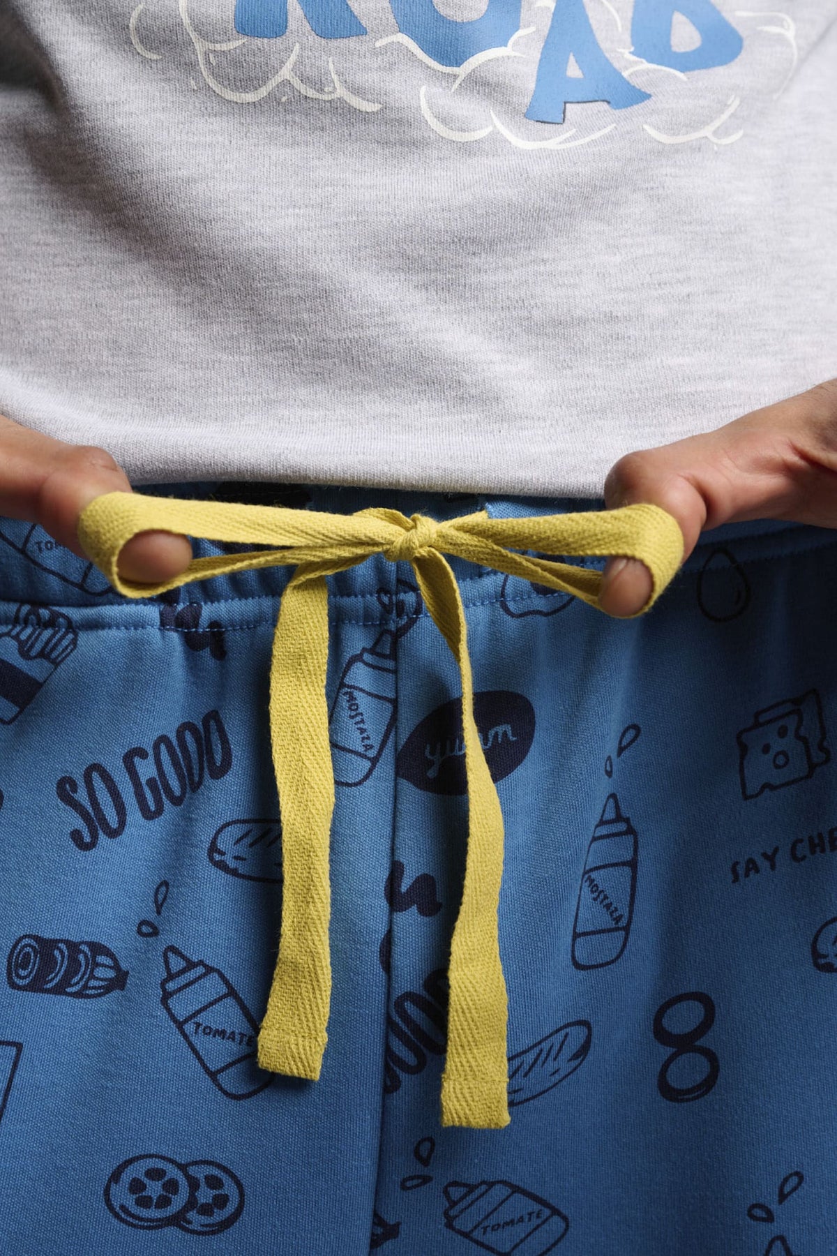 Men's long brushed Food Truck printed pyjamas