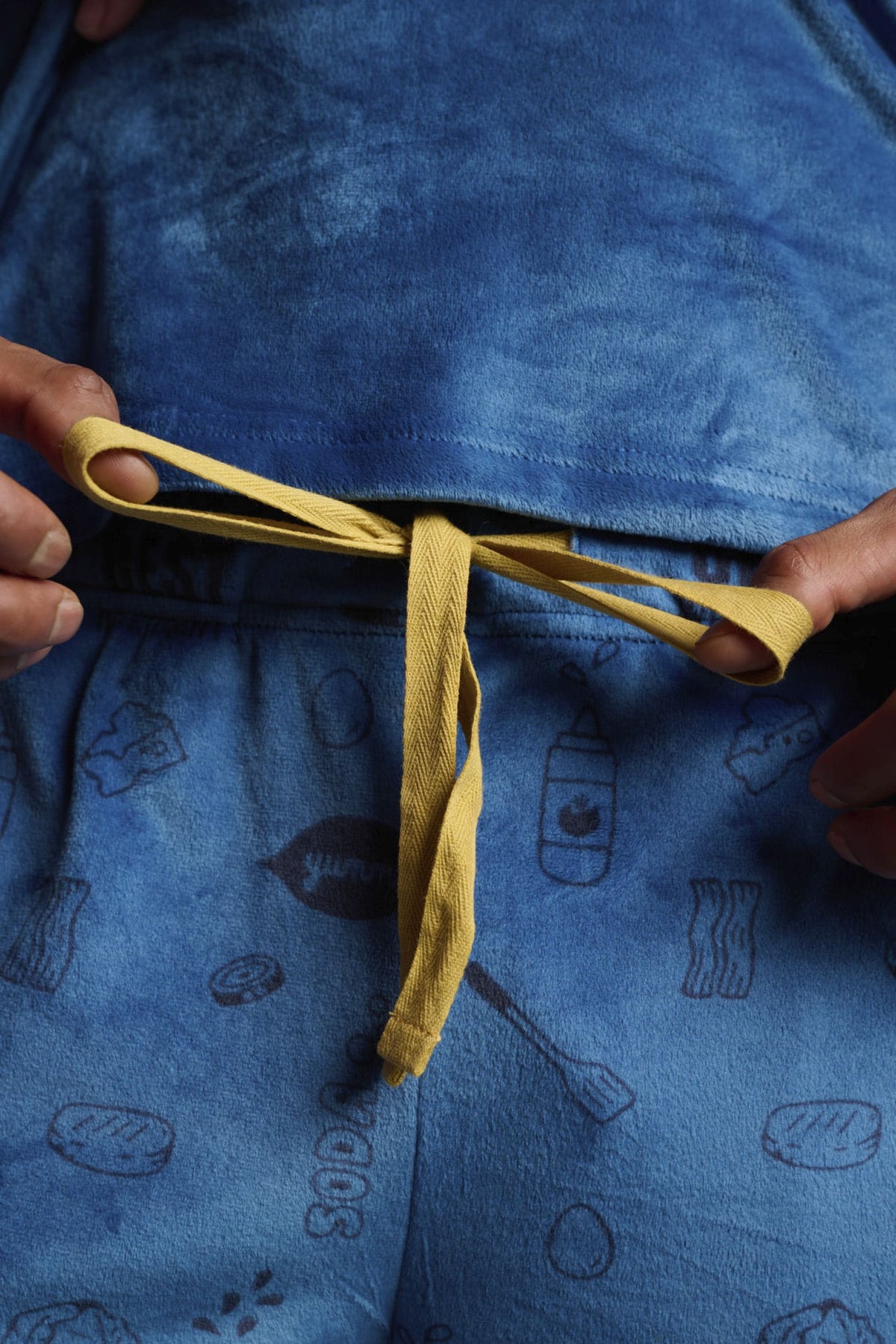 Men's long velvet Food Truck printed pyjamas