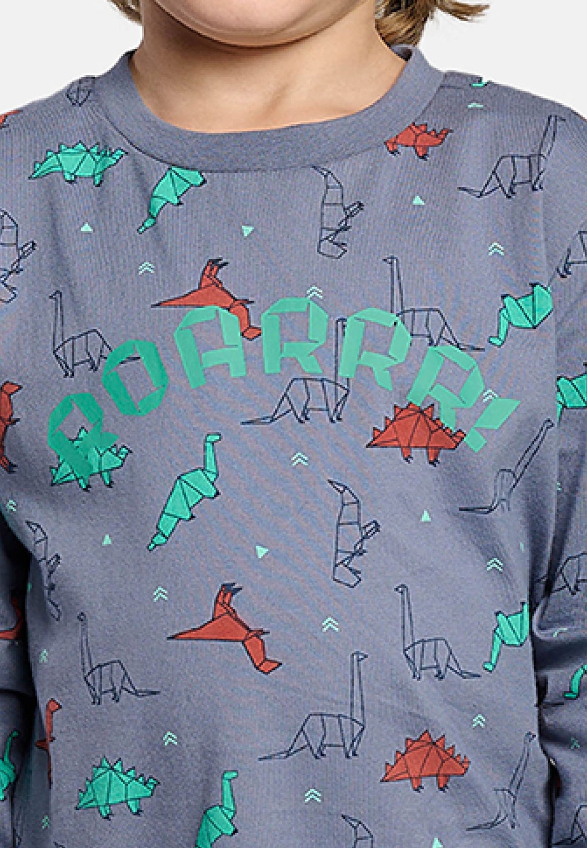 Boys' long cotton Roar dinosaur-print pyjamas