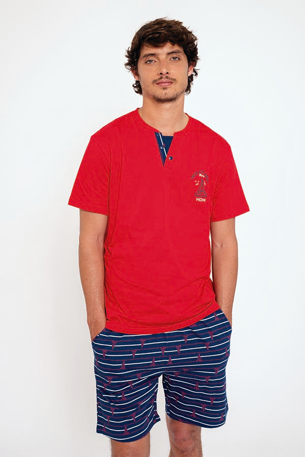 Men's short cotton sailor pajamas | MUYDEMI