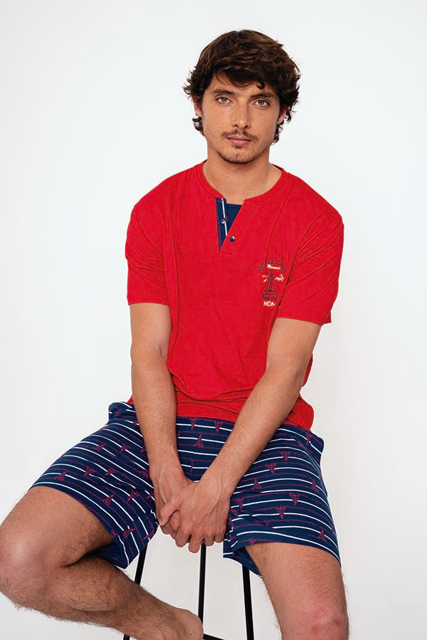 Men's short cotton sailor pajamas | MUYDEMI