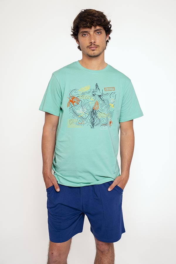 Men's short cotton pajamas graphic t-shirt | MUYDEMI