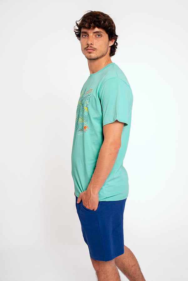 Men's short cotton pajamas graphic t-shirt | MUYDEMI