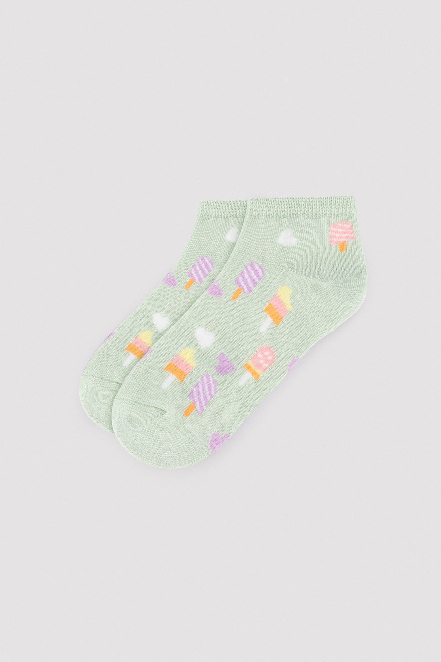 Pack of 3 children's ankle socks with ice cream print