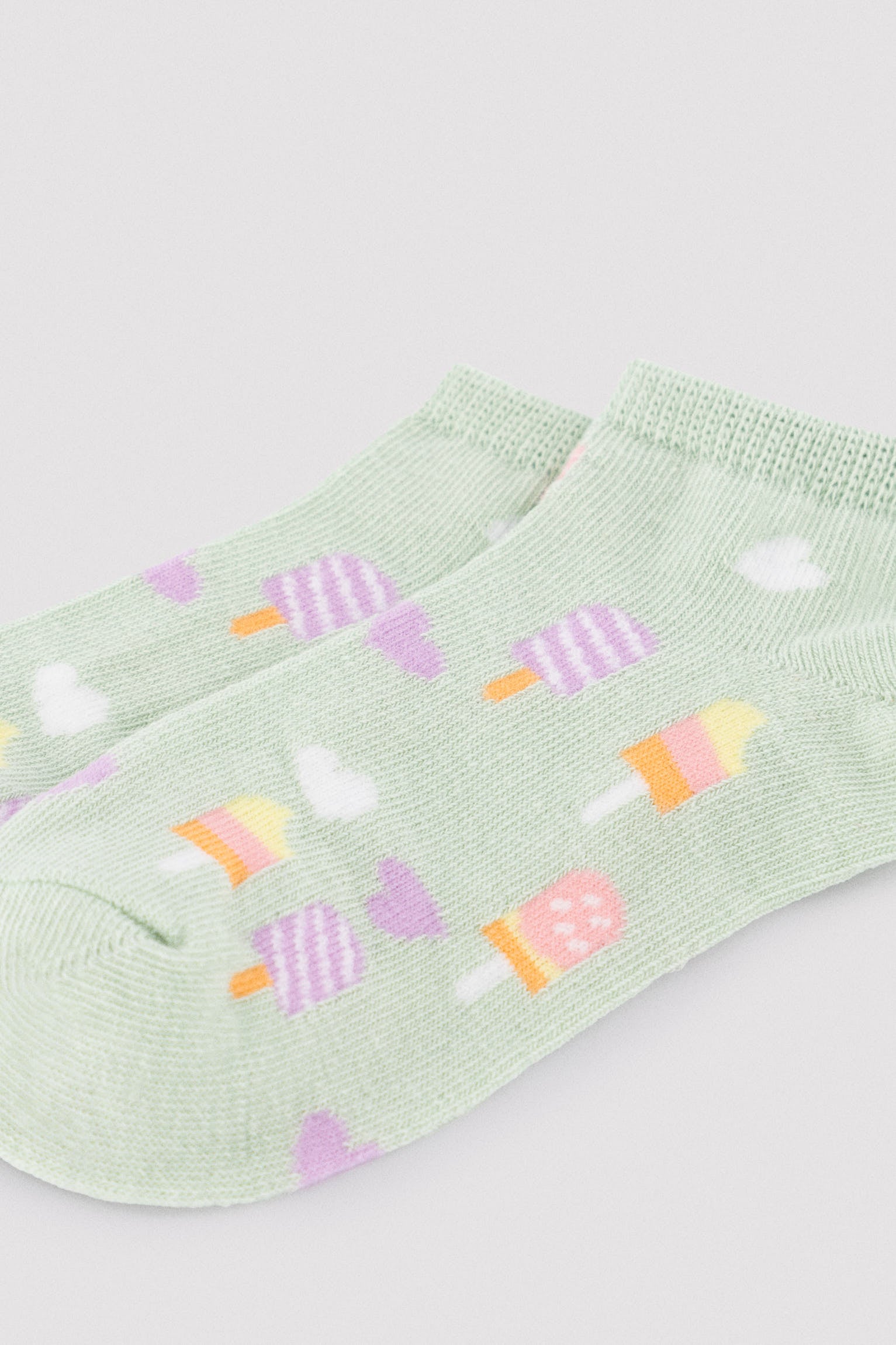Pack of 3 children's ankle socks with ice cream print