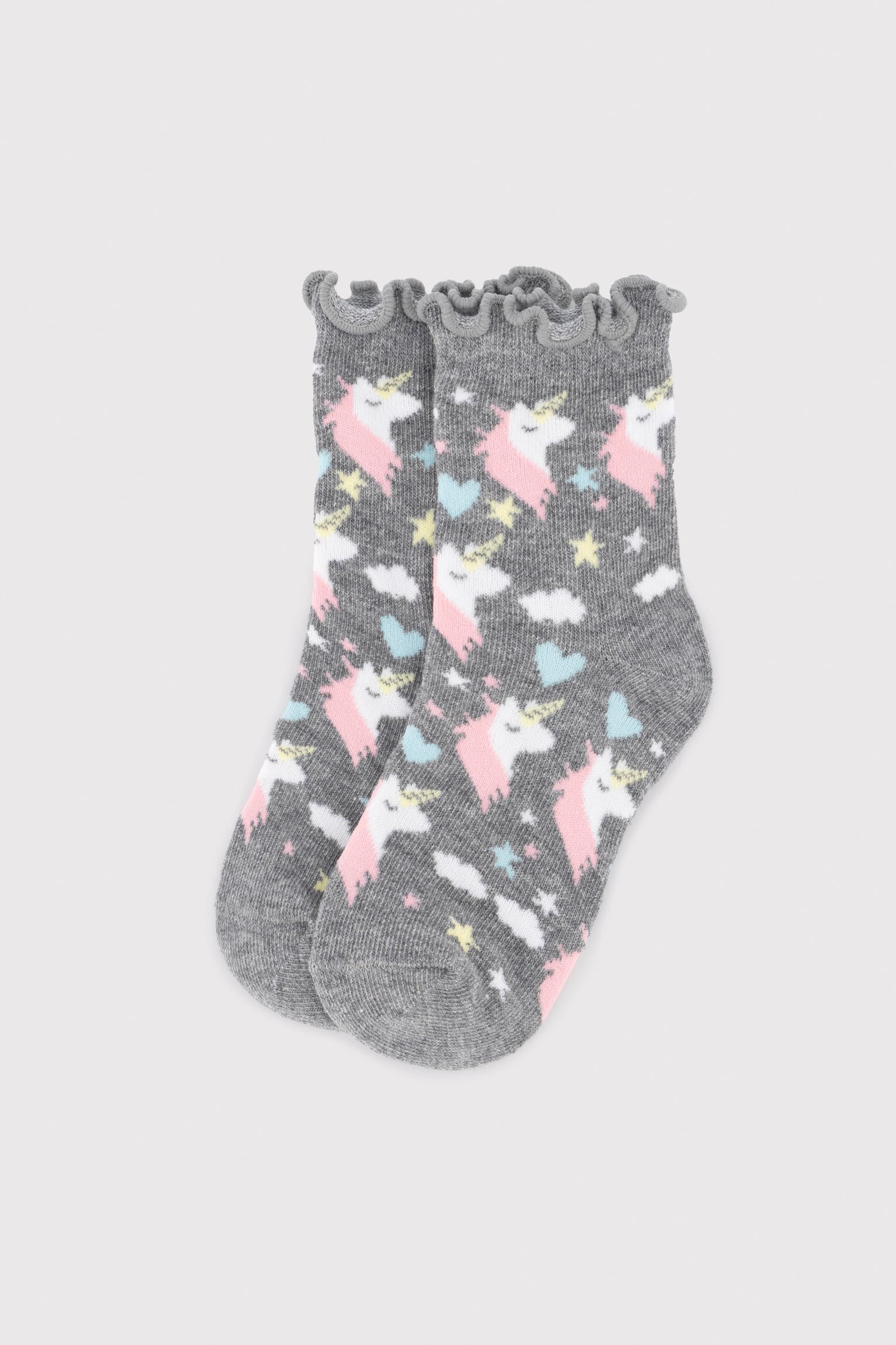 Pack 3 calcetines cortos infantiles detalle puño rizado estampados - Ysabel Mora