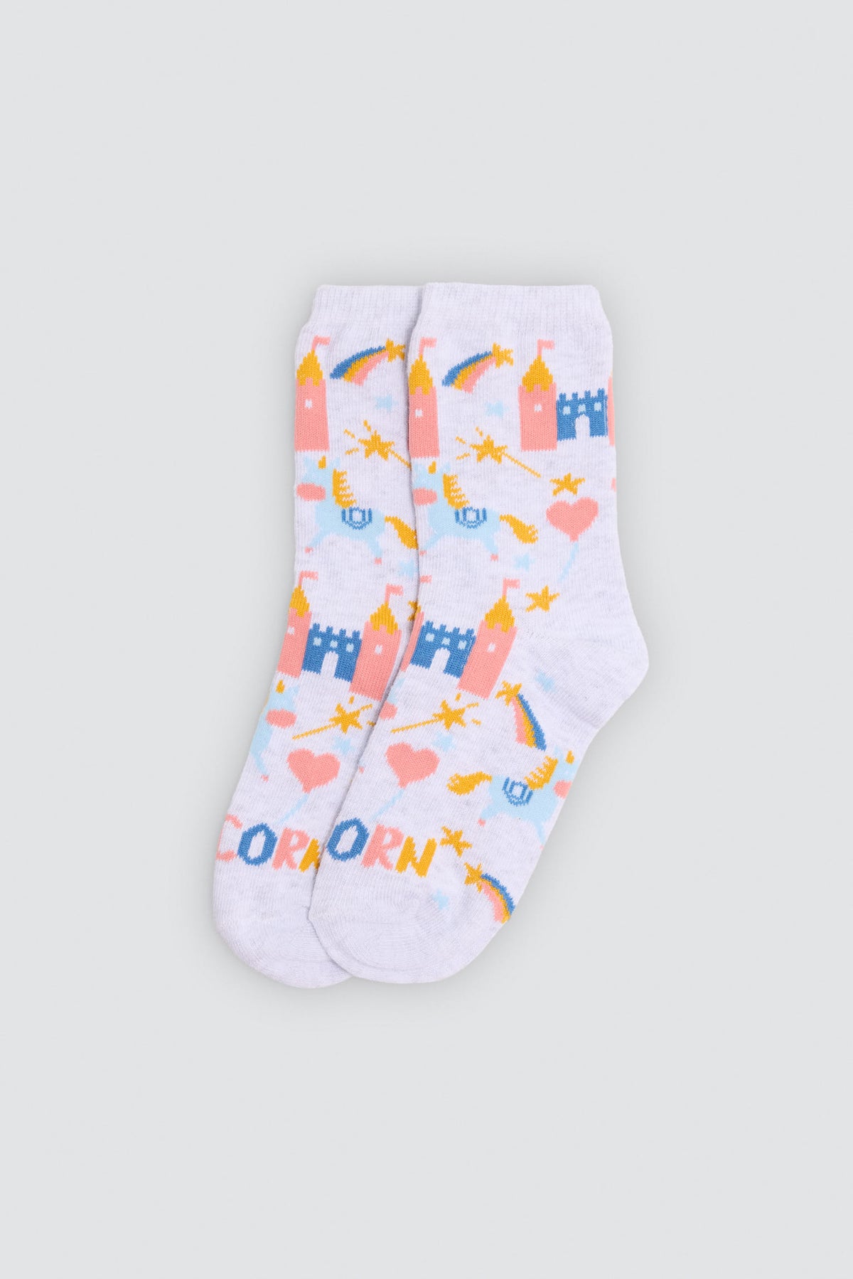 Pack of 2 girls' unicorn-print socks