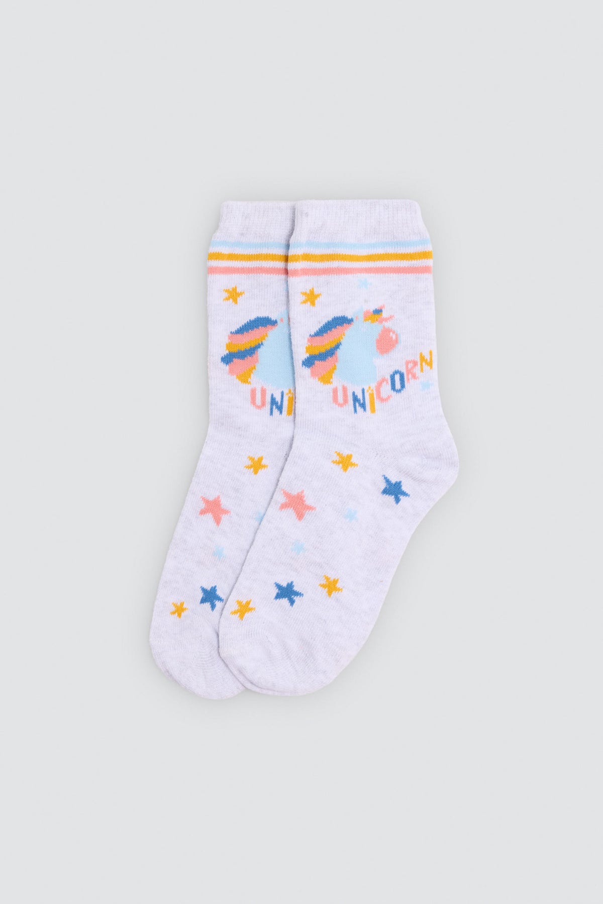 Pack of 2 girls' unicorn-print socks