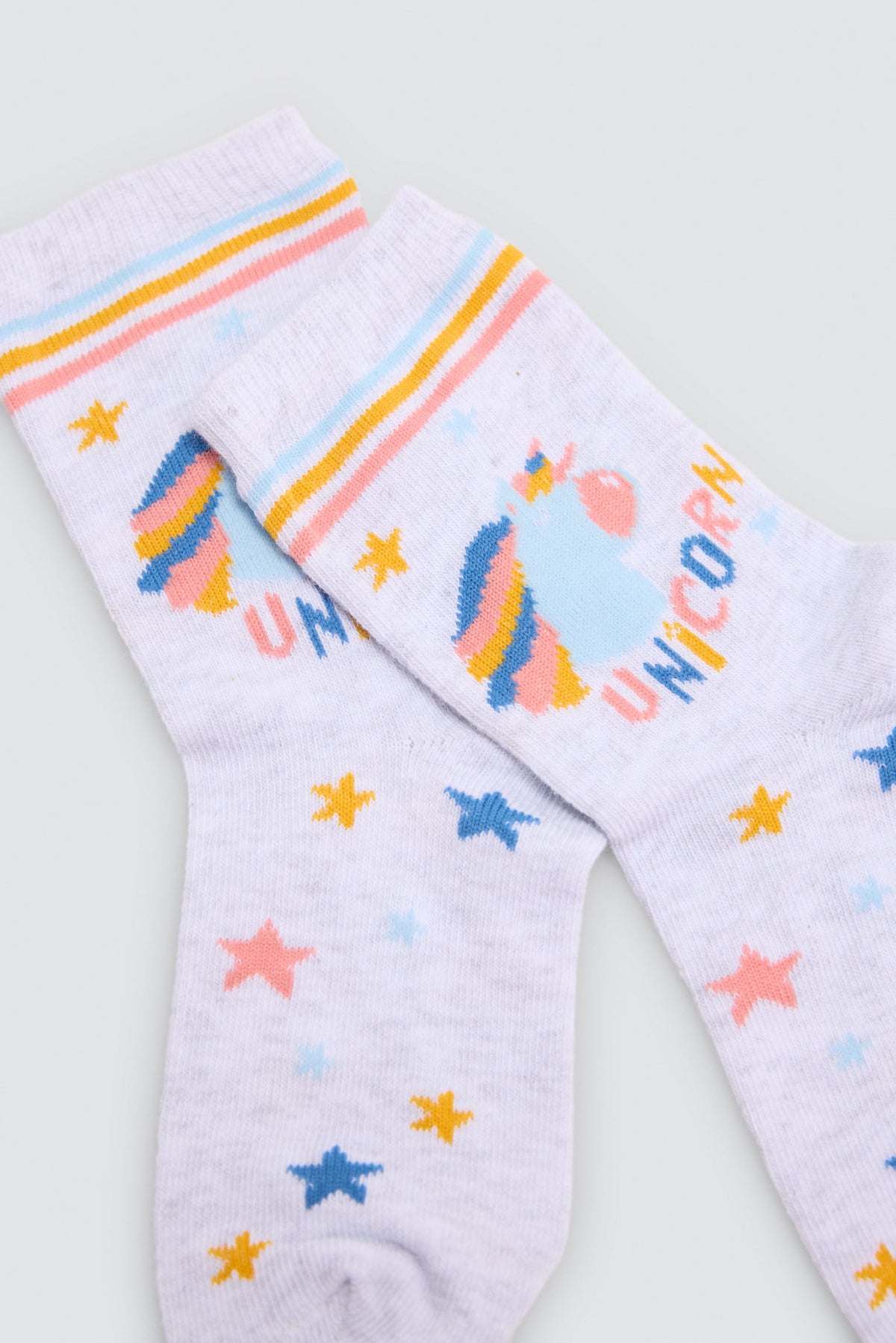 Pack of 2 girls' unicorn-print socks
