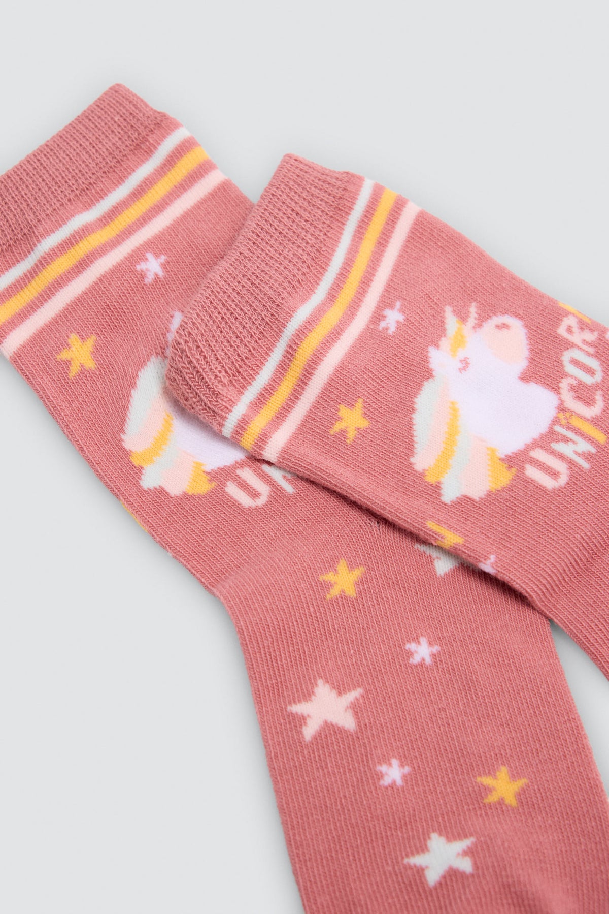 Pack of 2 girls' unicorn-print socks