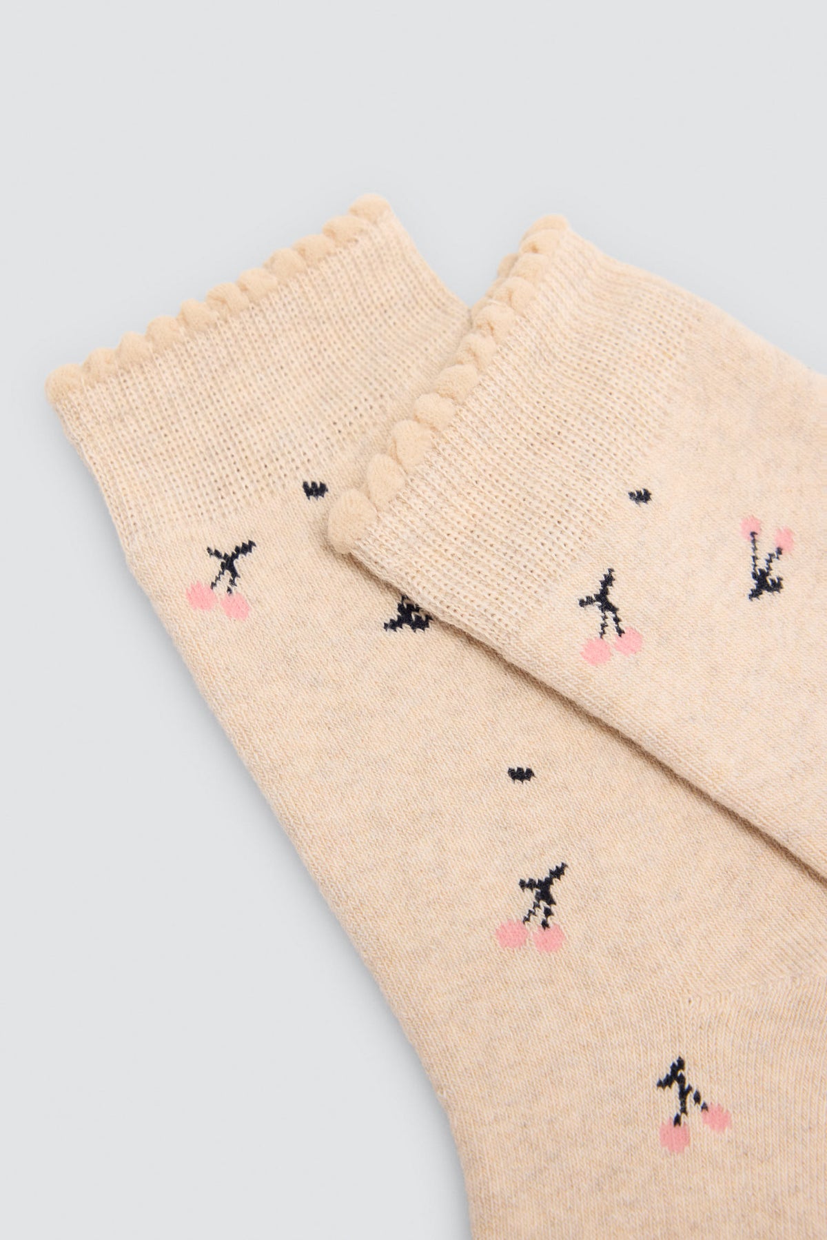 Pack of 3 girls' thermal socks with cherry and heart prints