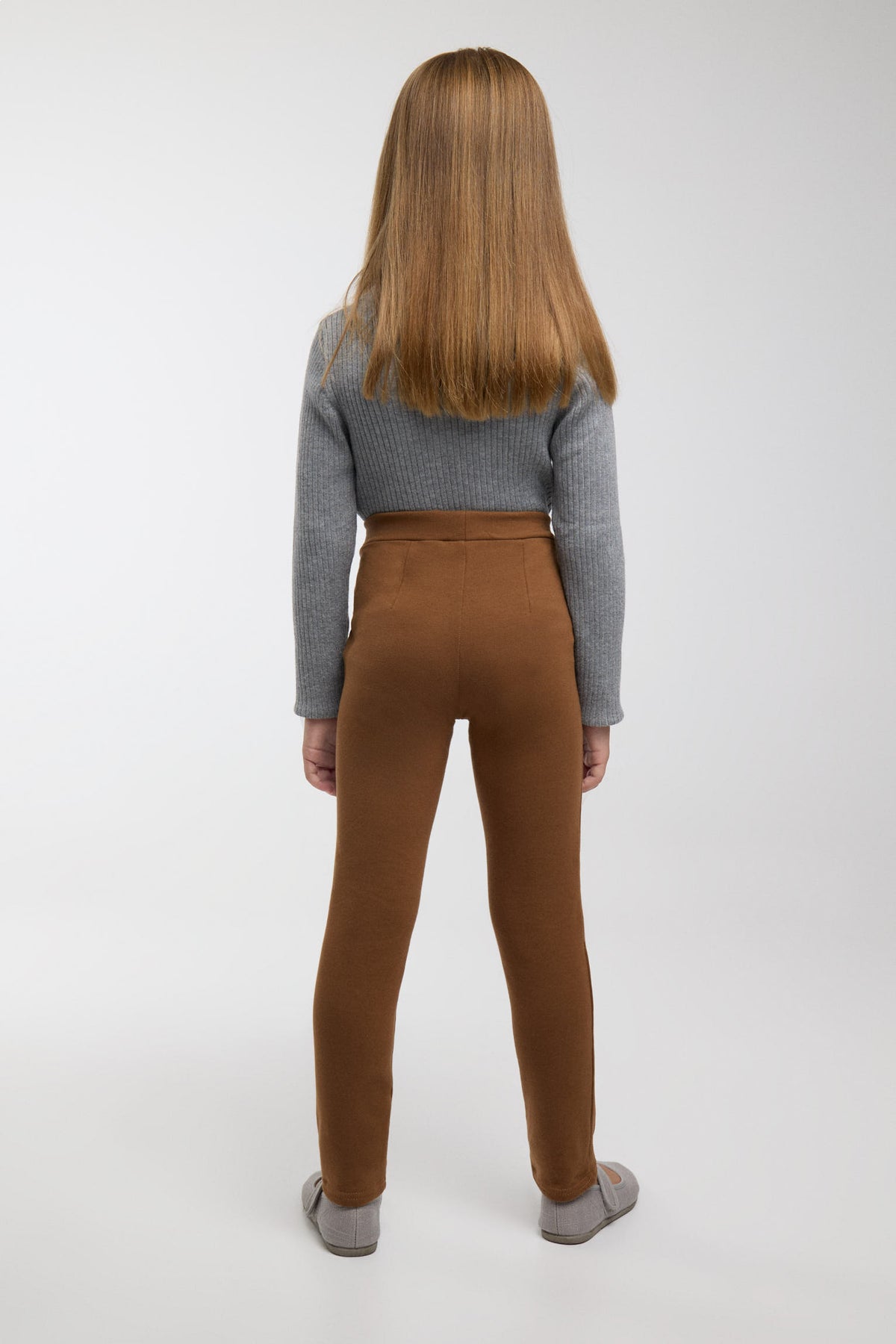 THERMAL Girls' brown brushed skinny leggings