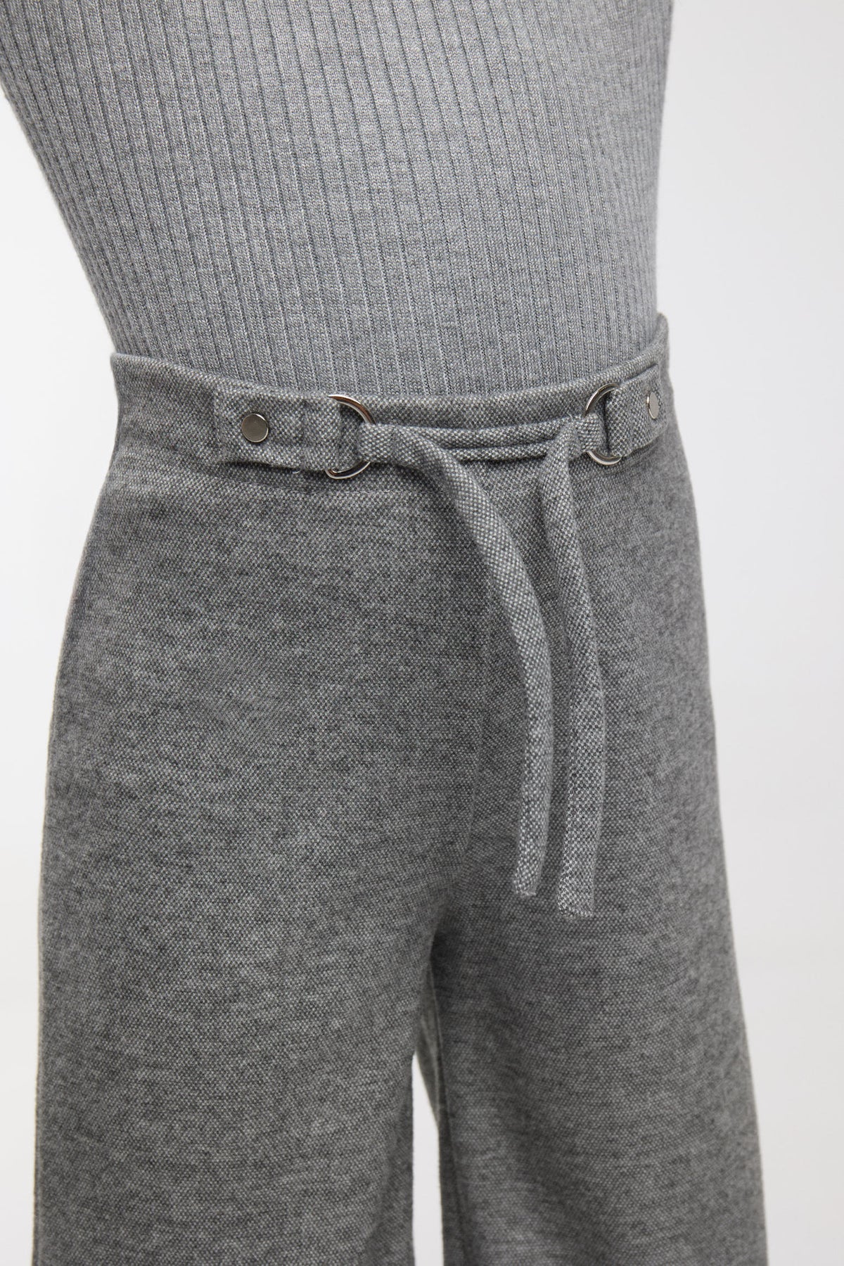 Girls' grey marl wide-leg trousers