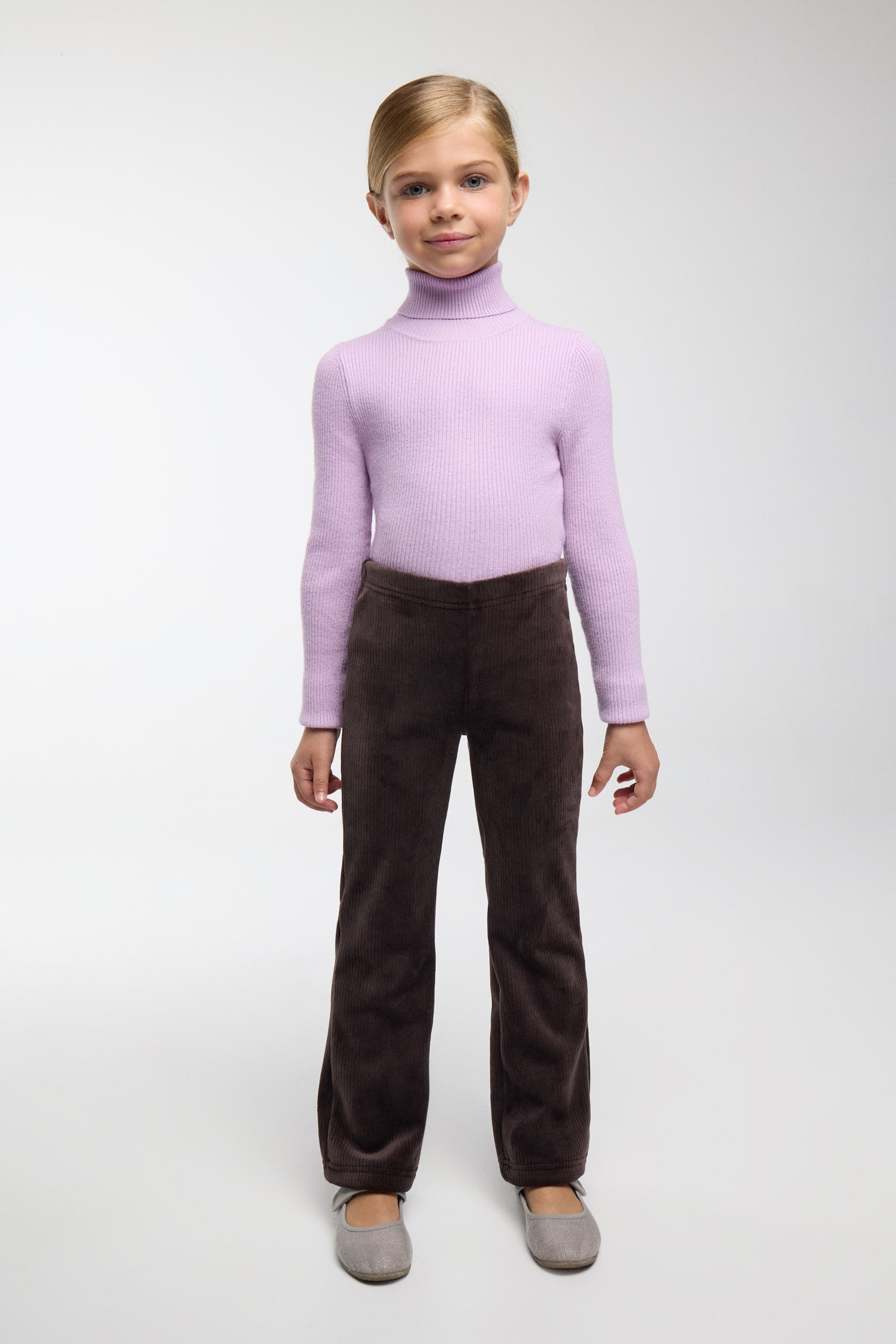 ULTRA THERMAL Girls' chocolate-brown brushed corduroy-effect trousers