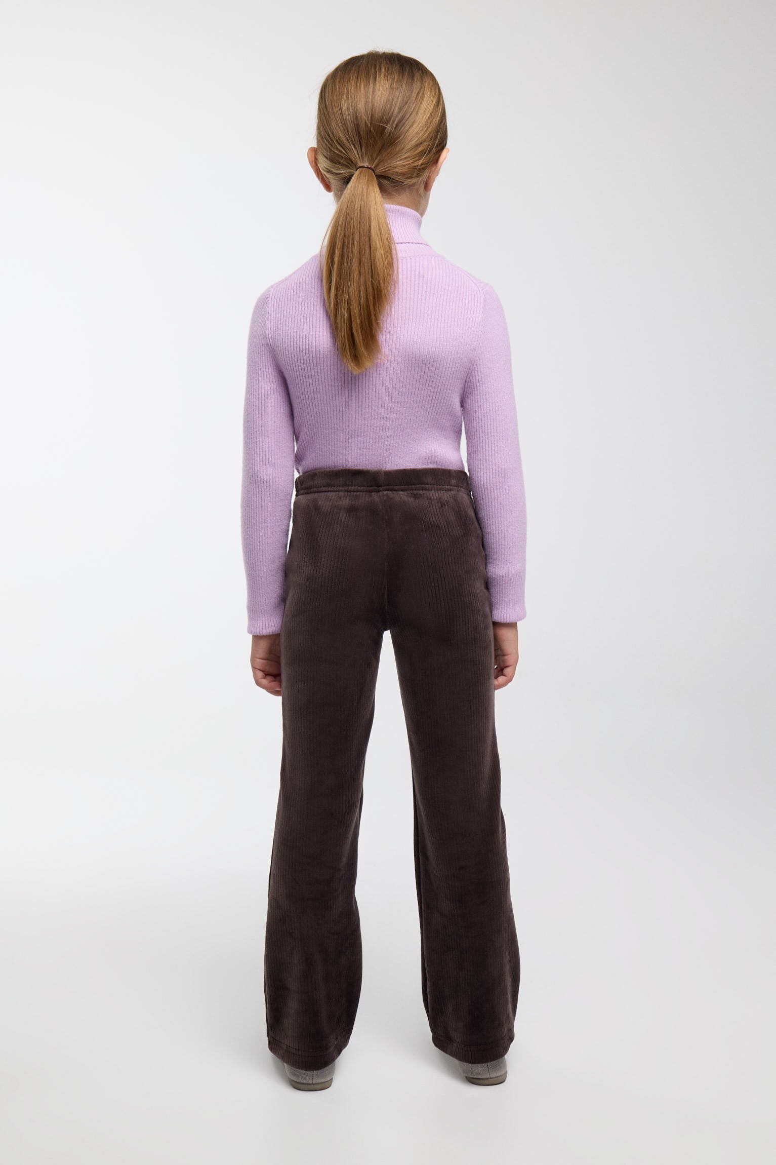 ULTRA THERMAL Girls' chocolate-brown brushed corduroy-effect trousers