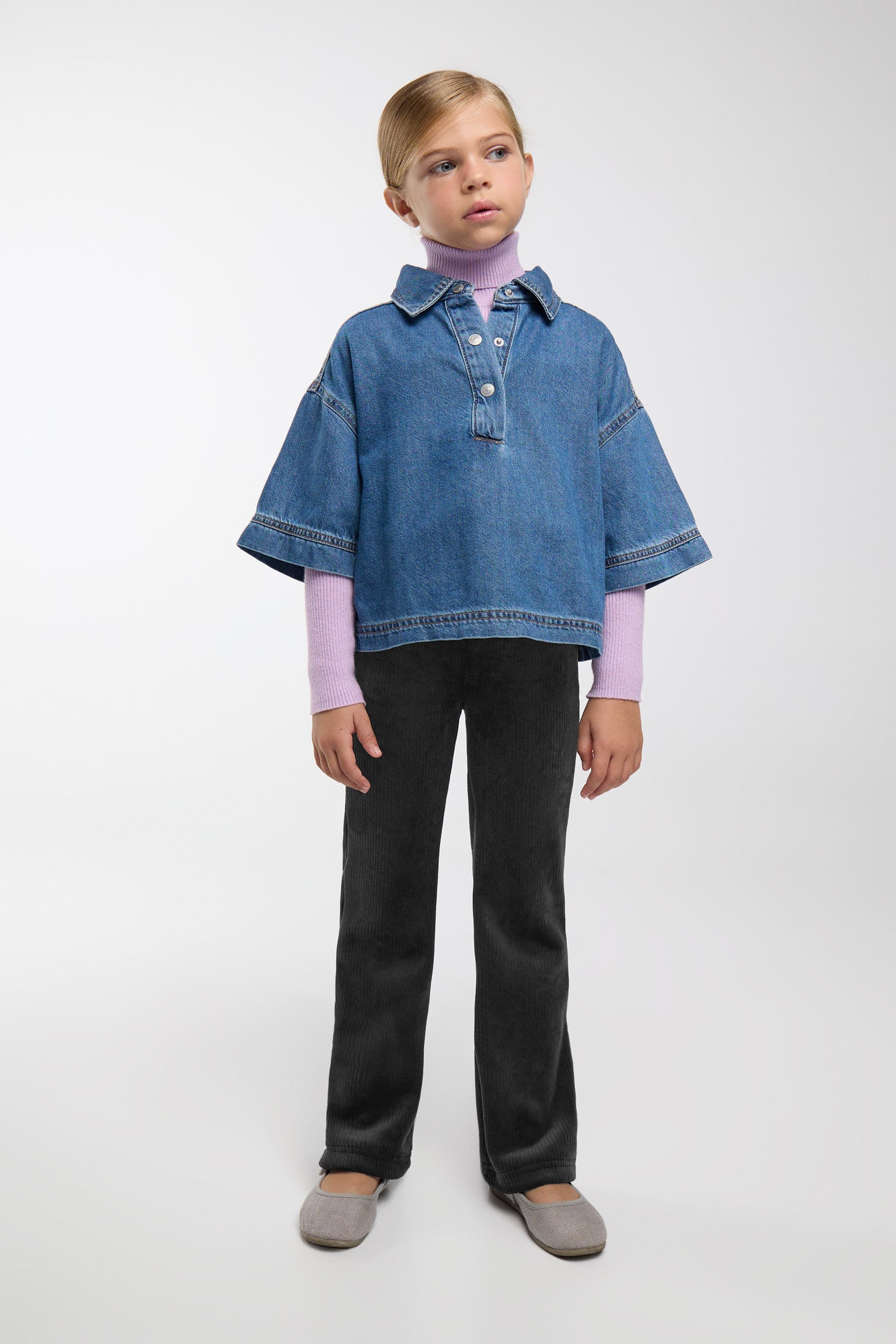 ULTRA THERMAL Girls' black brushed corduroy-effect trousers