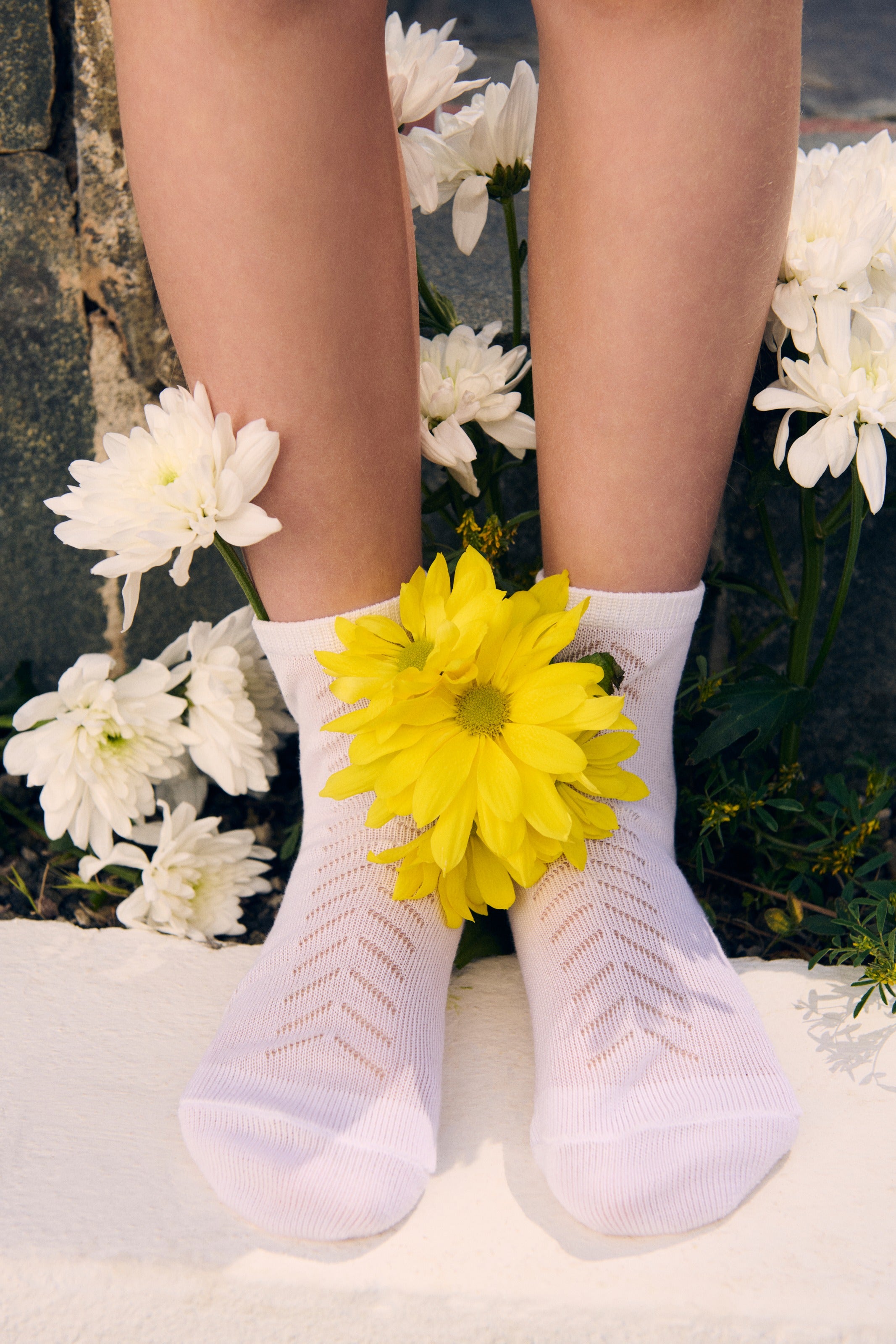 White openwork children's socks