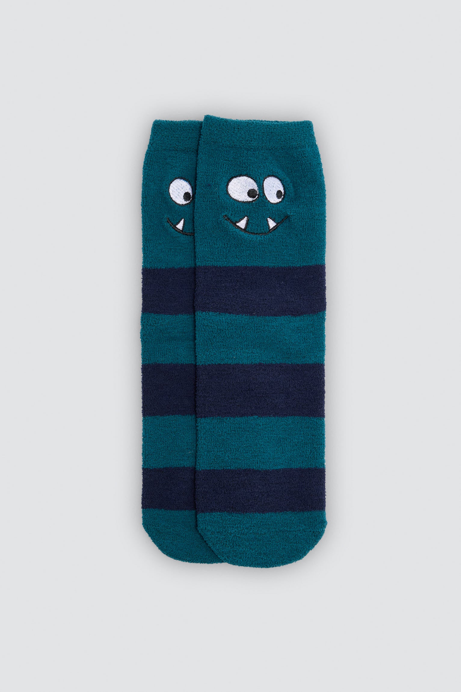 Pack of 3 boys' non-slip monster striped socks