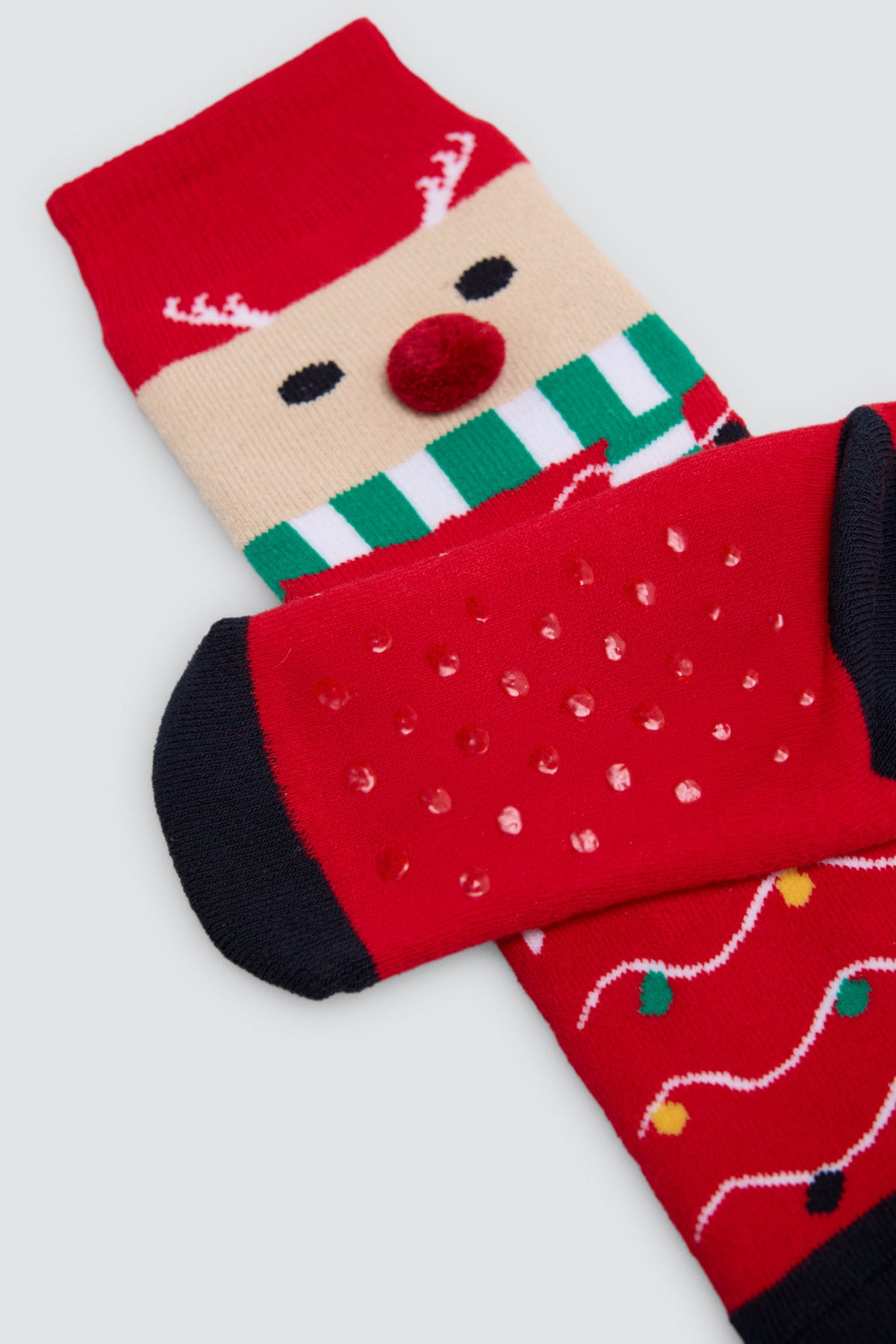 Pack of 2 children's Christmas socks with reindeer and penguins