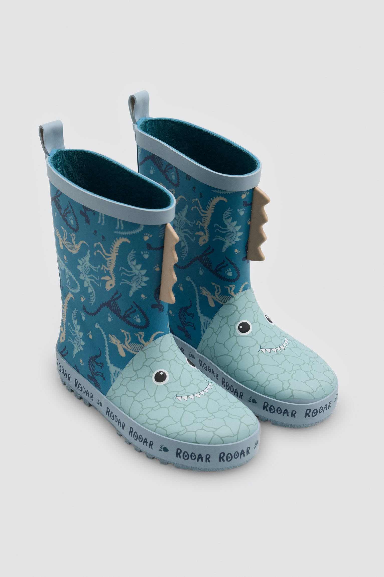 Boys' monster-print wellington boots with 3D details