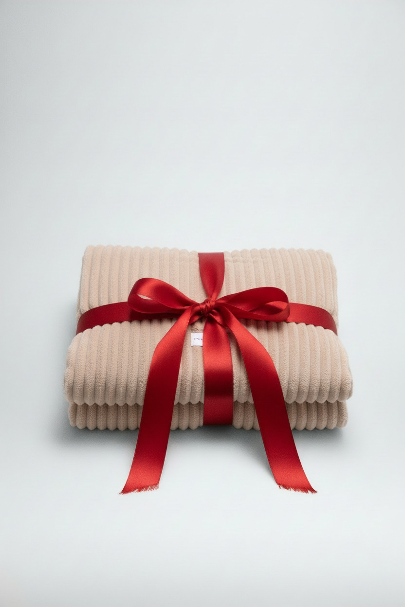 Ribbed and sheepskin fur blanket