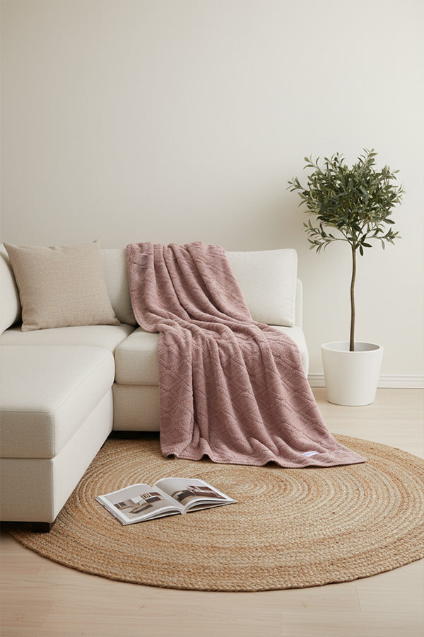 Textured fur blanket