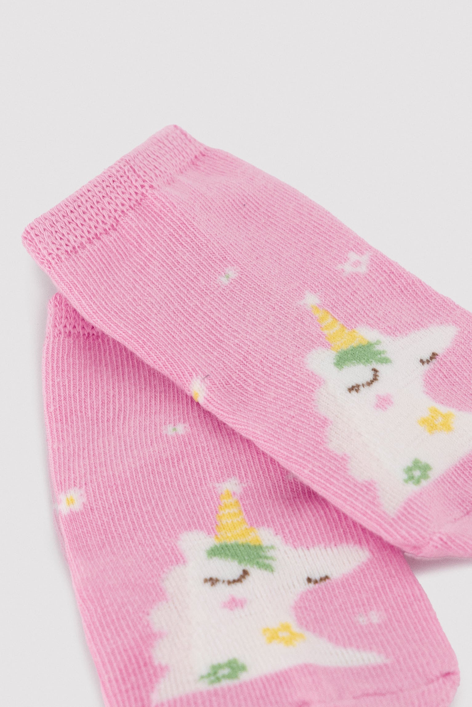 Pack of 3 baby short socks with unicorn and star print