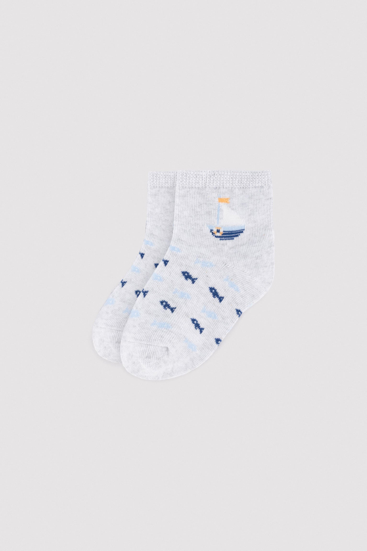 Pack of 3 baby short socks with pirate bear print