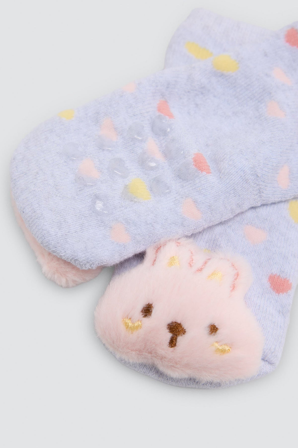 Pack of 2 sensory thermal baby socks with 3D bunnies