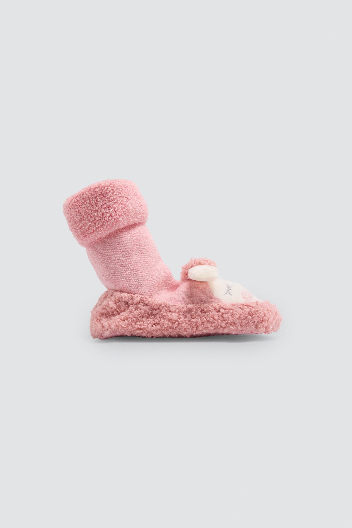 Baby thermal sheep slipper socks - pink