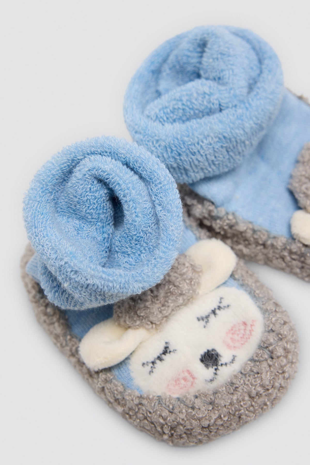 Baby thermal sheep slipper socks - blue