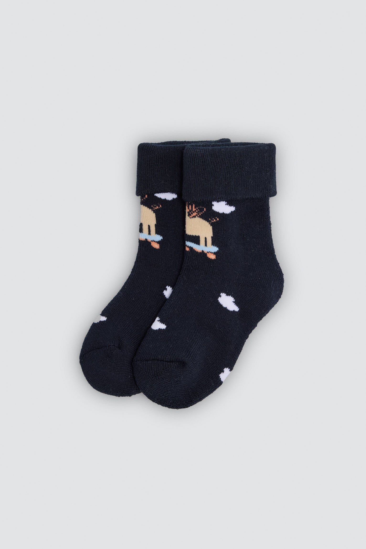 Pack of 4 baby thermal socks with tractor and pig prints