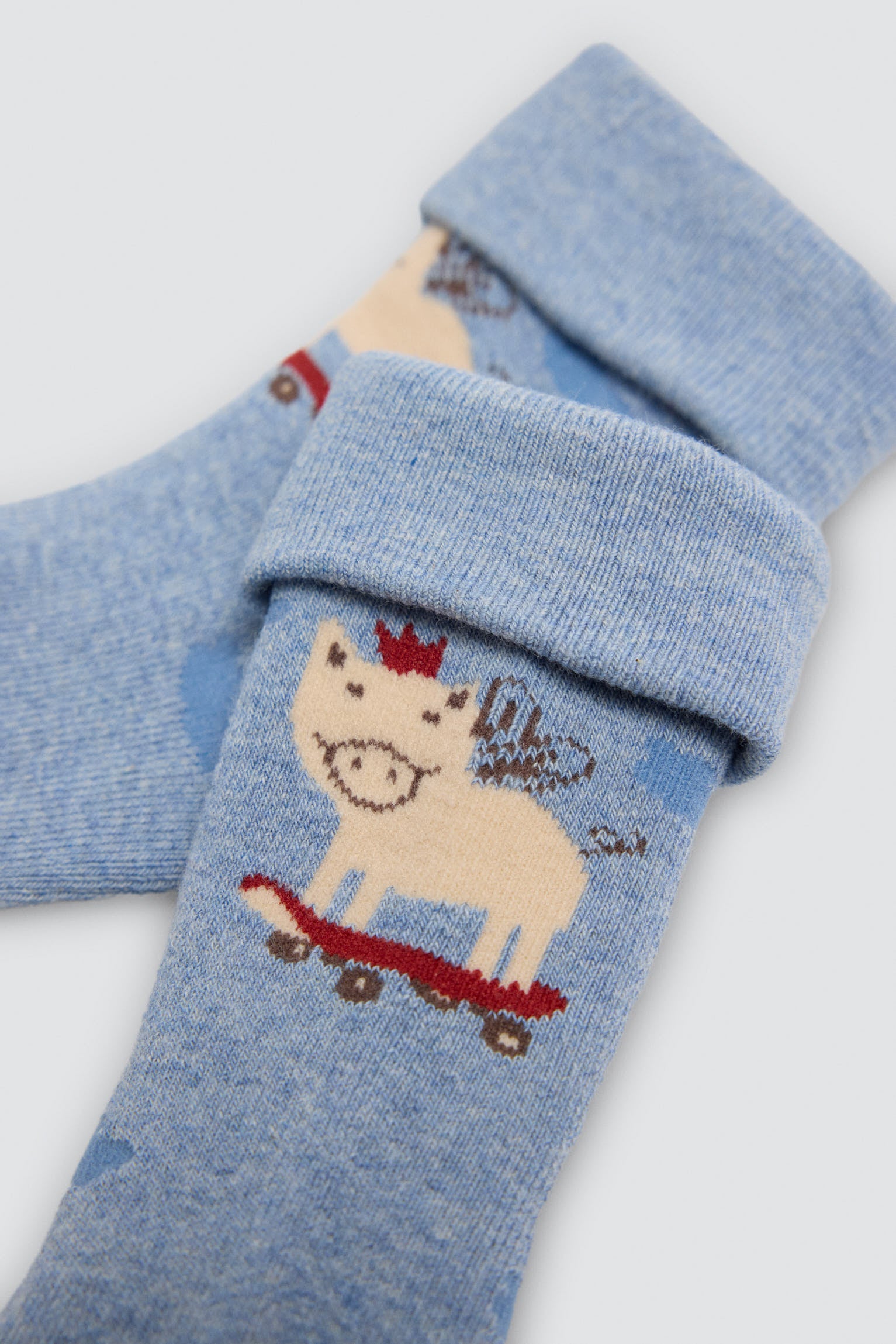 Pack of 4 baby thermal socks with tractor and pig prints