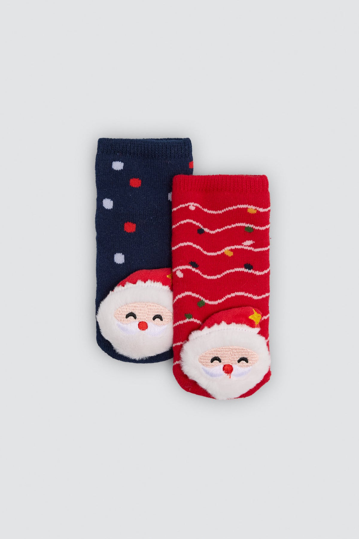 Pack of 2 sensory thermal non-slip baby Christmas socks with Father Christmas