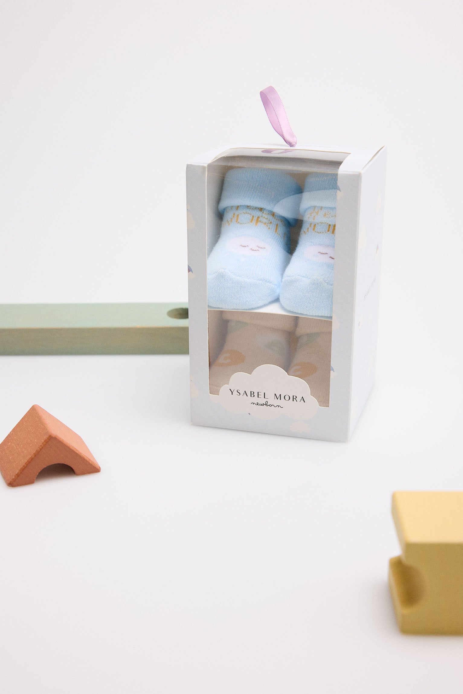 Pack of 4 Hello World thermal newborn baby socks