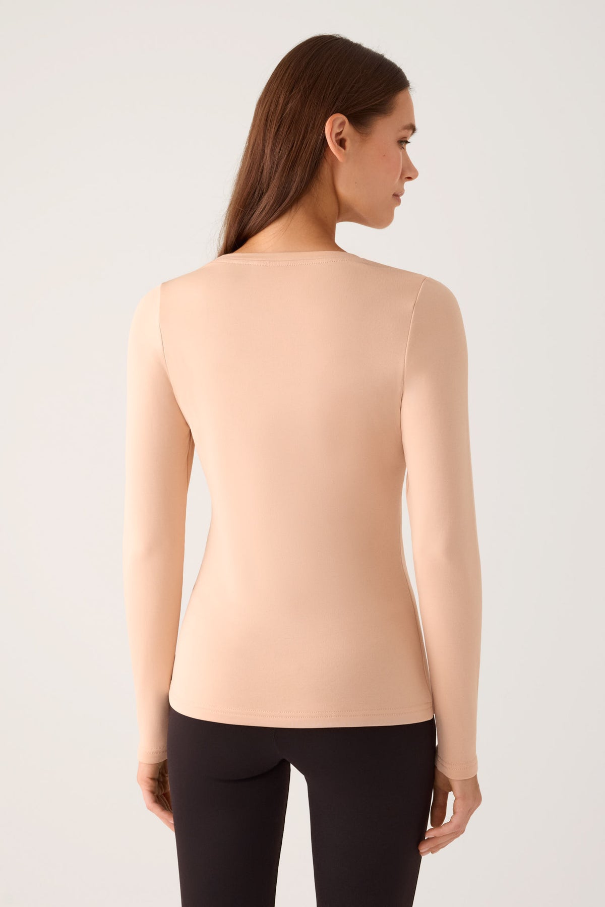THERMAL Women's Long Sleeve Round Neck T-Shirt Nude